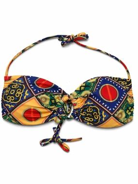 4/$20➡️ Multicolor Geometric Bandeau Bikini Top – Size Small EUC